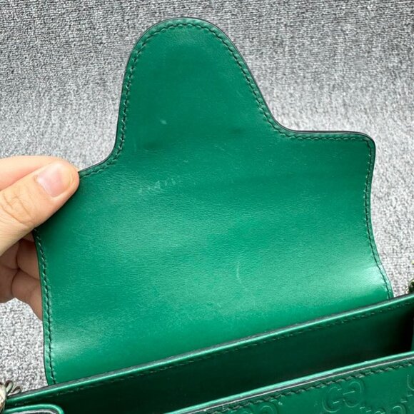GUCCI Emily Small Green Leather Shoulder Bag 599-061125 - Picture 11 of 14